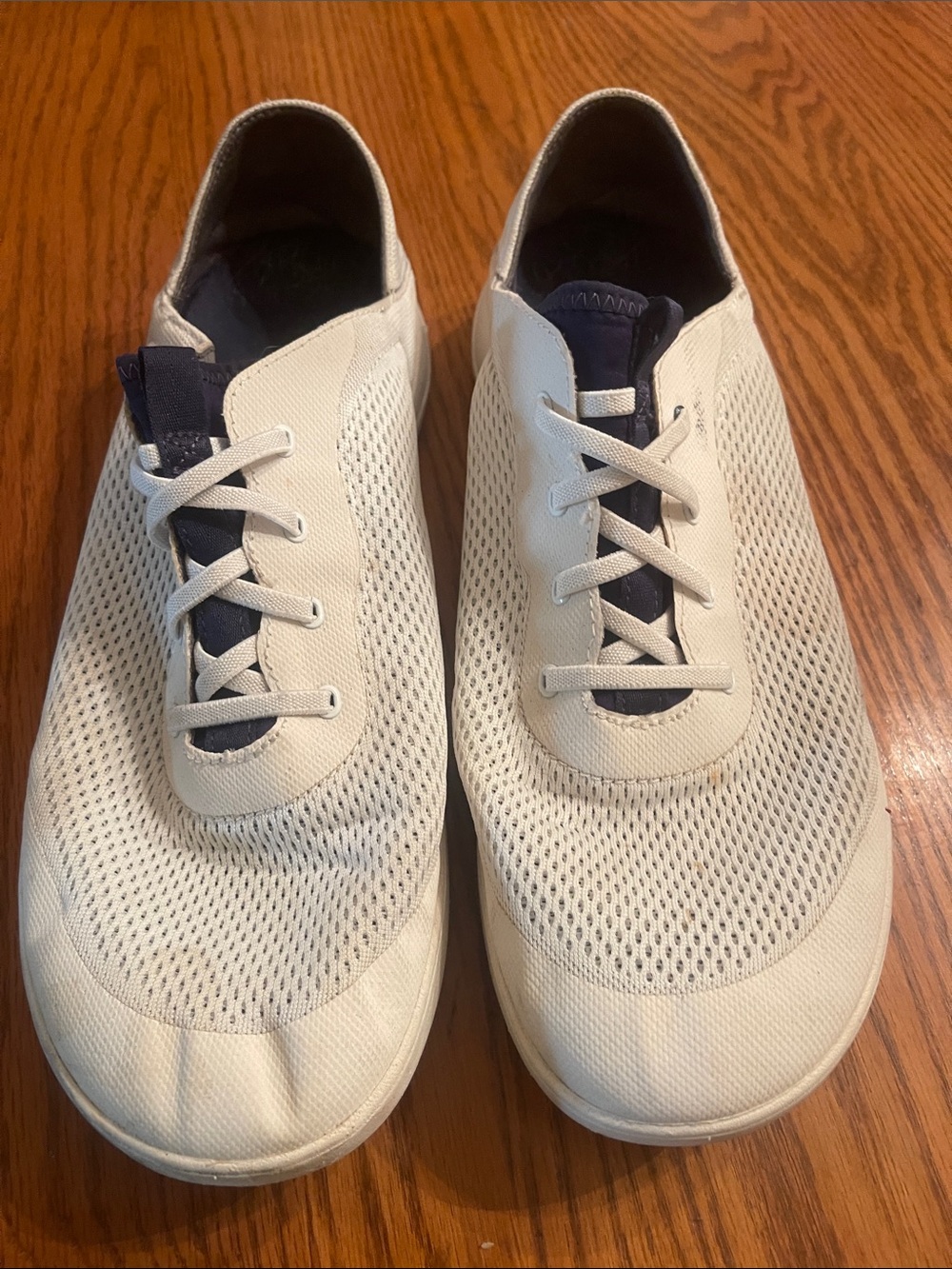 OluKai Men's Lace-Up Sneakers in Off-White and Navy